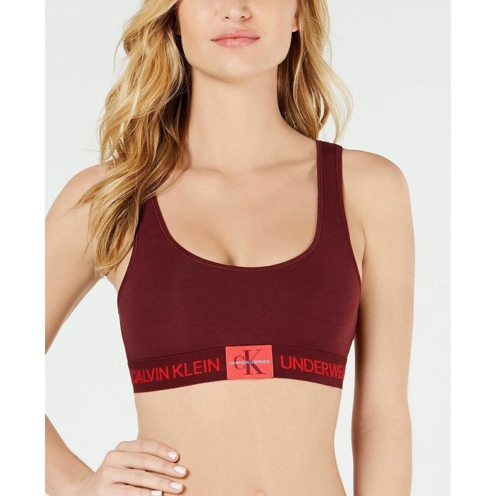 Calvin Klein Unlined Burgundy Bralette size large